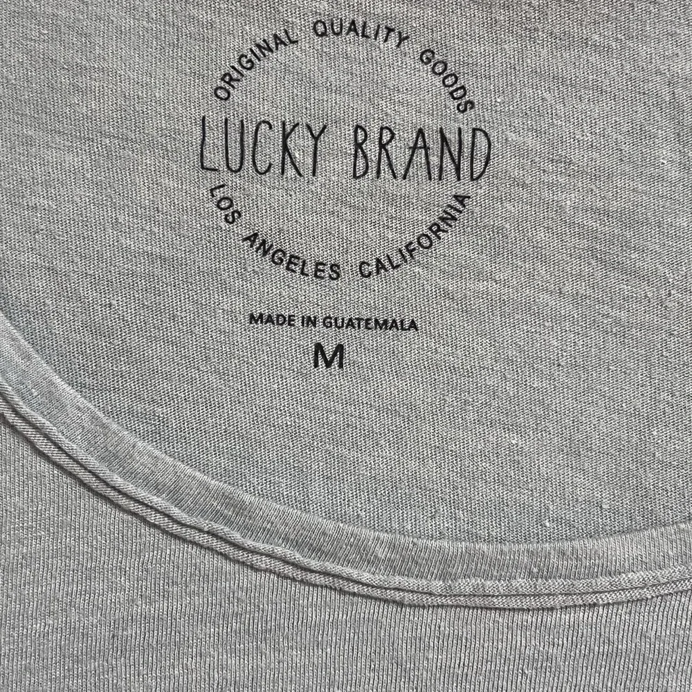 Lucky Brand Blue Grey Long Sleeve Women's Top Size Medium Y2K Style Surf Skate